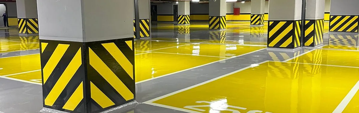 Sənaye obyektində tətbiq olunmuş qatranlı döşəmə örtüyü
